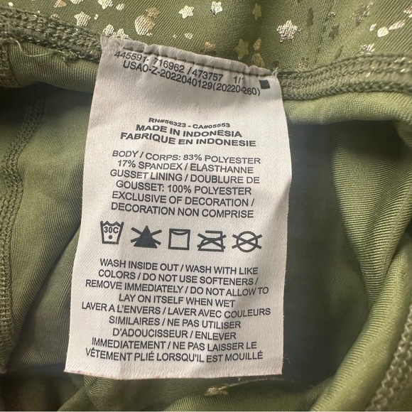 Girls XL Nike Dri Fit Green With Gold Sparkle Athletic Leggings - Picture 6 of 6